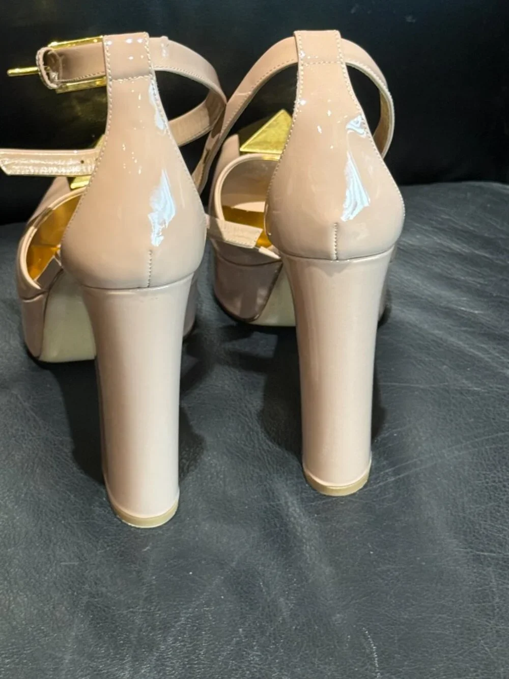 Valentino Garavani Maxi Stud Platform open toe heels US 6.5